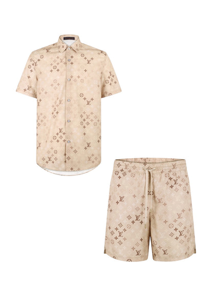 LOUIS VUITTON MONOGRAM PRINT SHIRT & SWIM SHORTS SET – 1:1 HIGH END