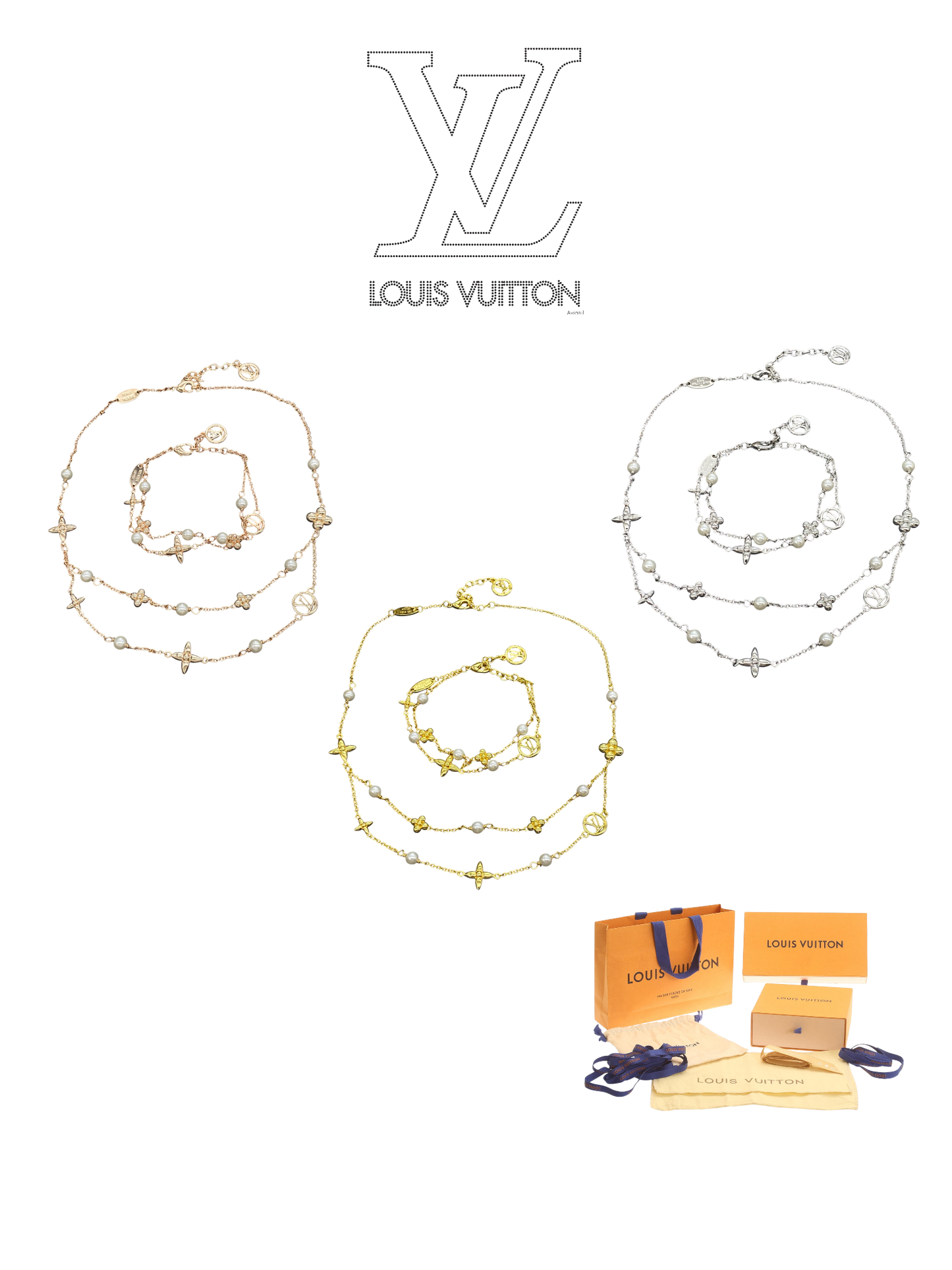LOUIS VUITTON IDYLLE BLOSSOM NECKLACE / BRACELET – Full Set - 1:1 HIGH END