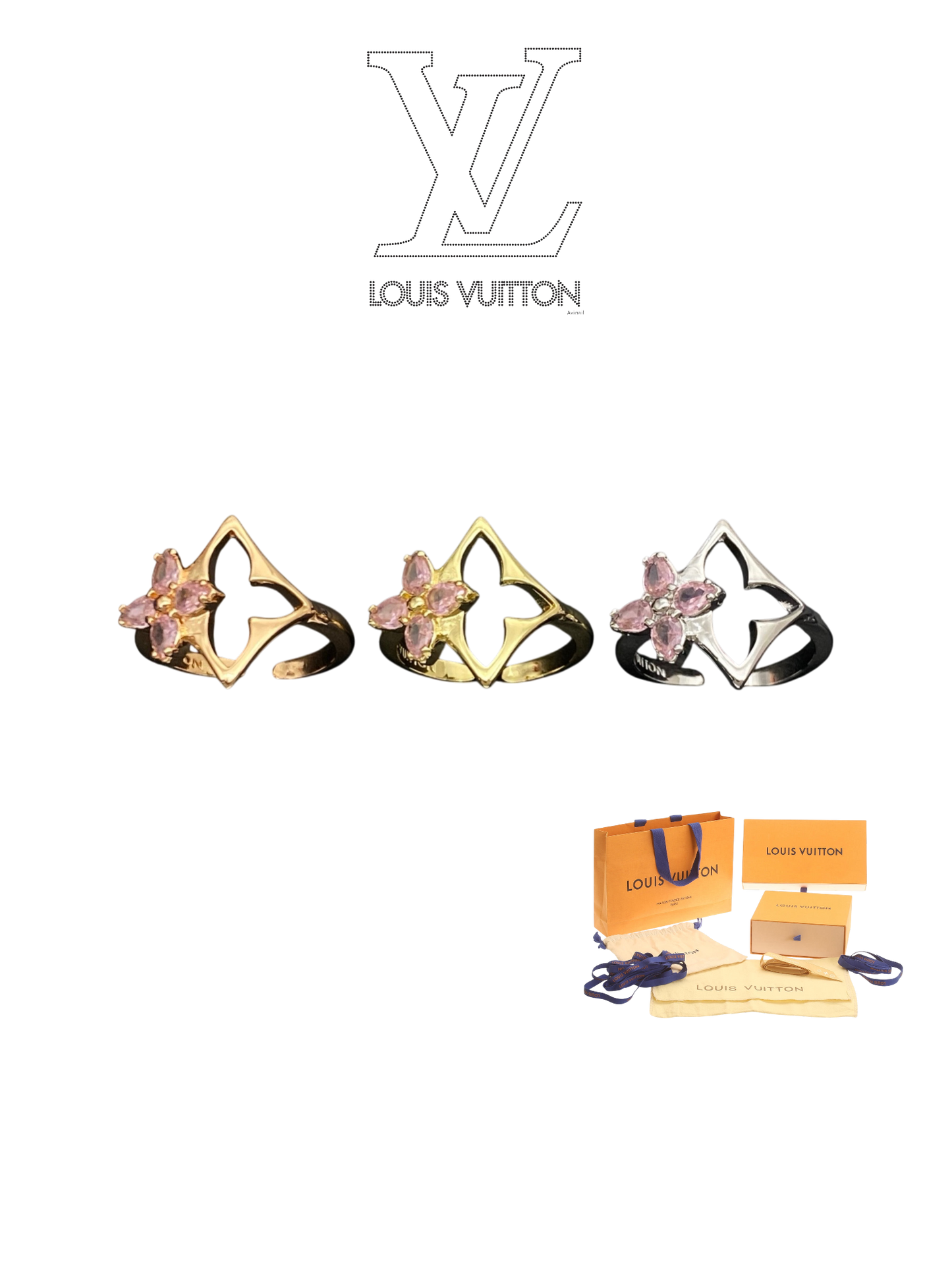 LOUIS VUITTON PINK BLOSSOM RING – Full Set - 1:1 HIGH END
