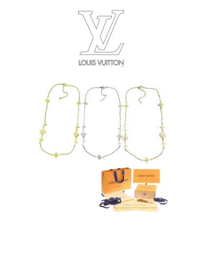 LOUIS VUITTON MONOGRAM CRYSTAL NECKLACE – Full Set - 1:1 HIGH END