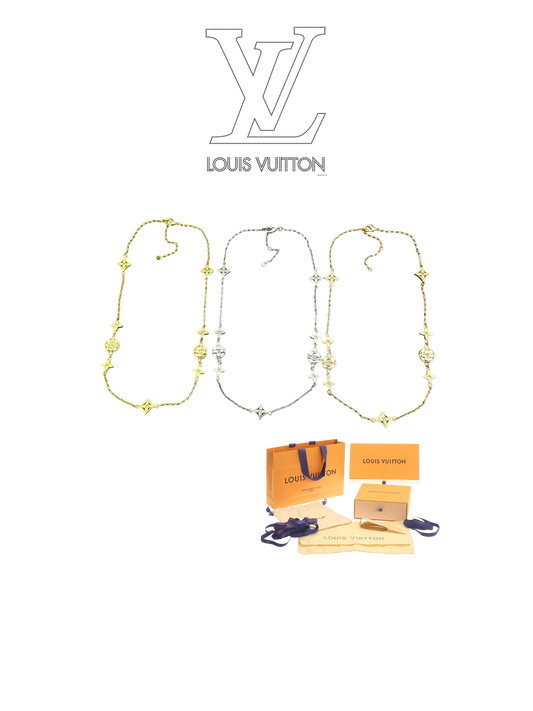 LOUIS VUITTON MONOGRAM CRYSTAL NECKLACE – Full Set - 1:1 HIGH END