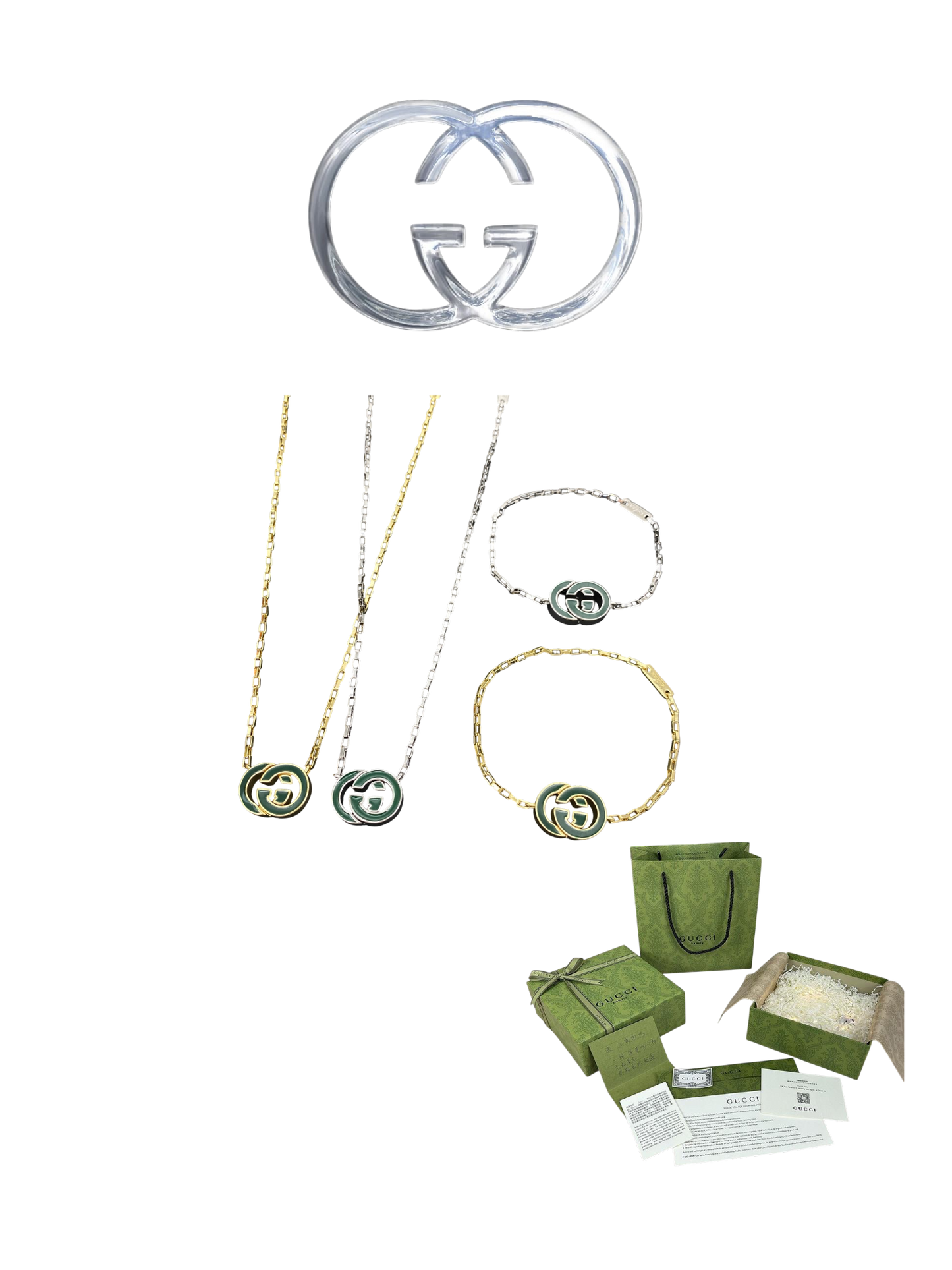 GUCCI INTERLOCKING G BRACELET / NECKLACE – Full Set - 1:1 HIGH END