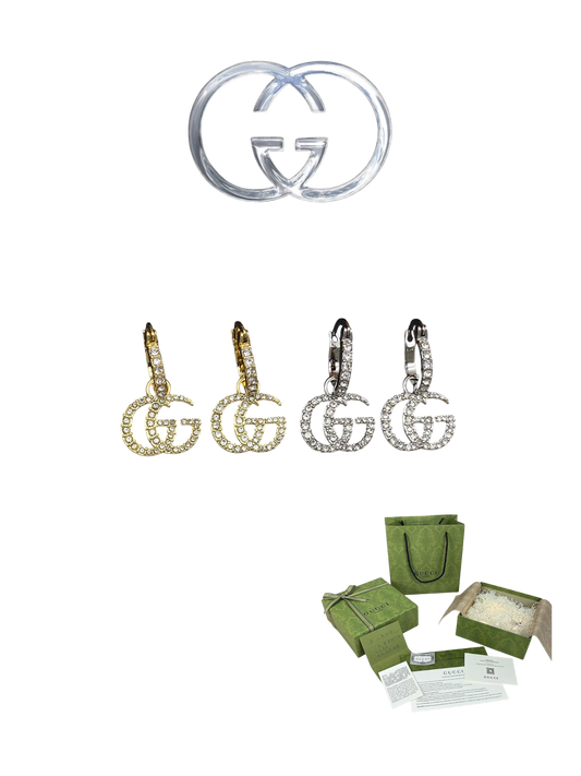 GUCCI GG CRYSTAL HOOP EARRINGS – FULL SET - 1:1 HIGH END