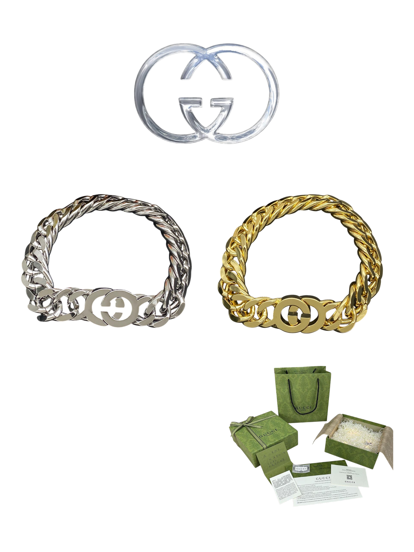 GUCCI INTERLOCKING G CHAIN BRACELET – FULL SET - 1:1 HIGH END