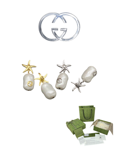 GUCCI STARFISH PEARL EARRINGS – FULL SET - 1:1 HIGH END