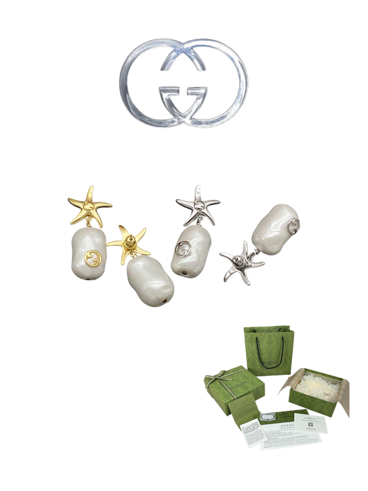 GUCCI STARFISH PEARL EARRINGS – FULL SET - 1:1 HIGH END