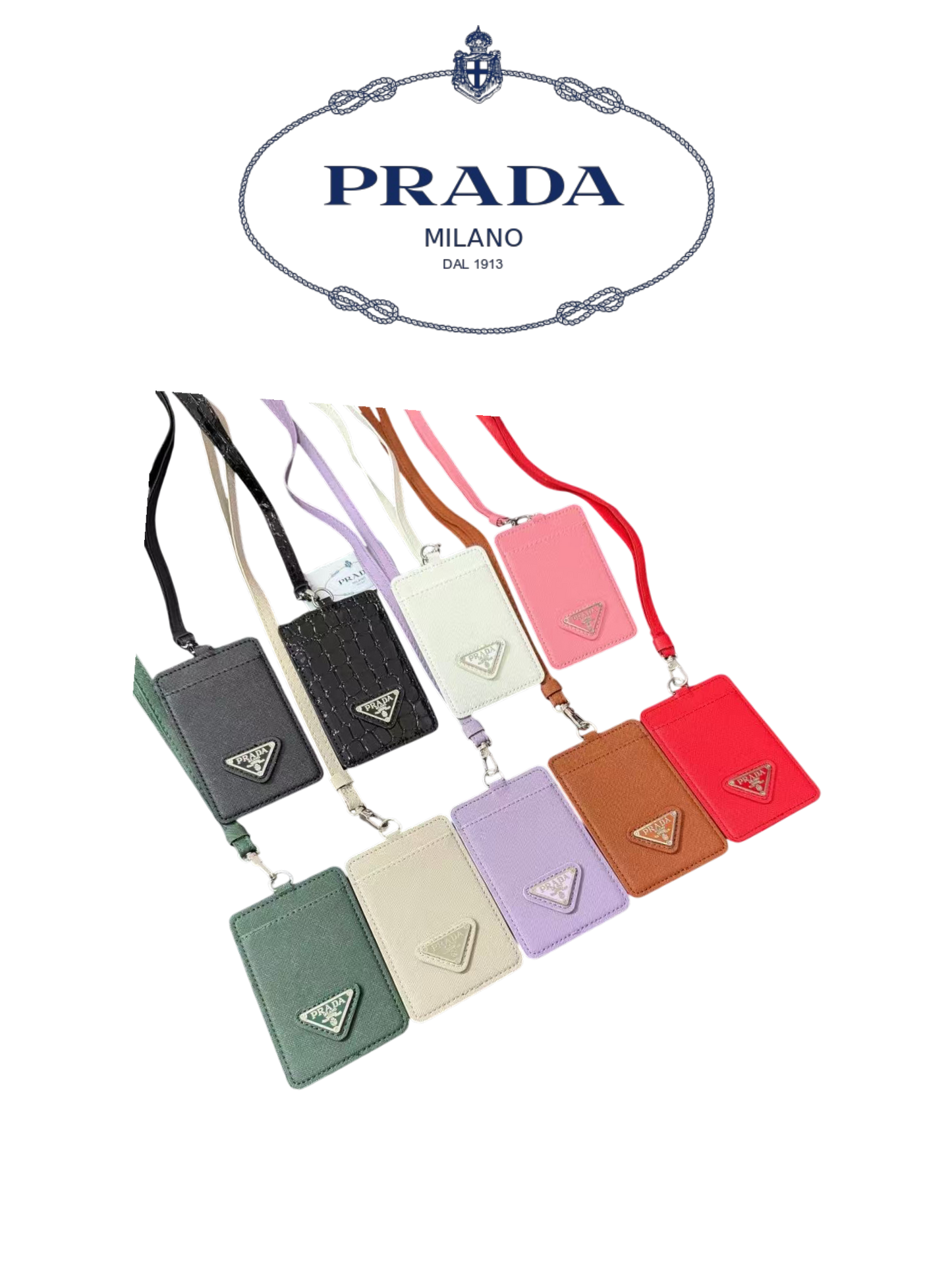 PRADA SAFFIANO LEATHER BADGE HOLDER - 1:1 HIGH END