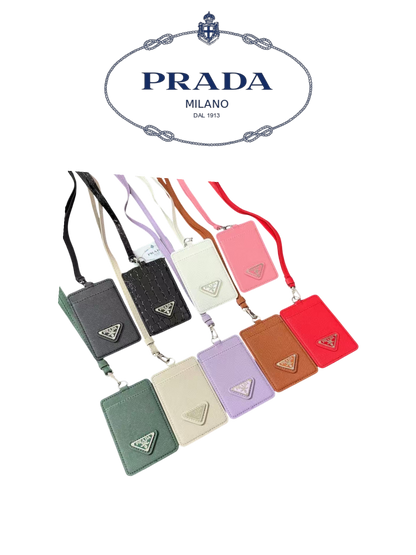 PRADA SAFFIANO LEATHER BADGE HOLDER - 1:1 HIGH END