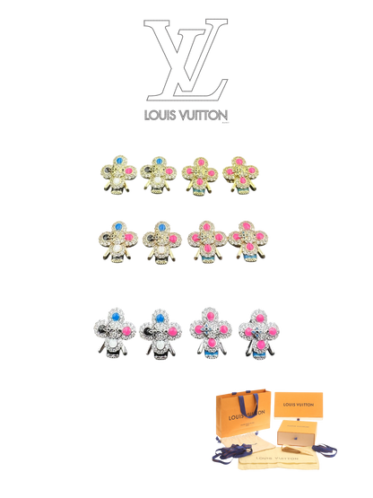LOUIS VUITTON VIVIENNE CRYSTAL STUD EARRINGS – FULL SET – 1:1 HIGH END