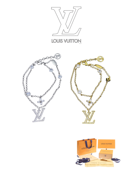 LOUIS VUITTON CRYSTAL LV LAYERED BRACELET – FULL SET – 1:1 HIGH END