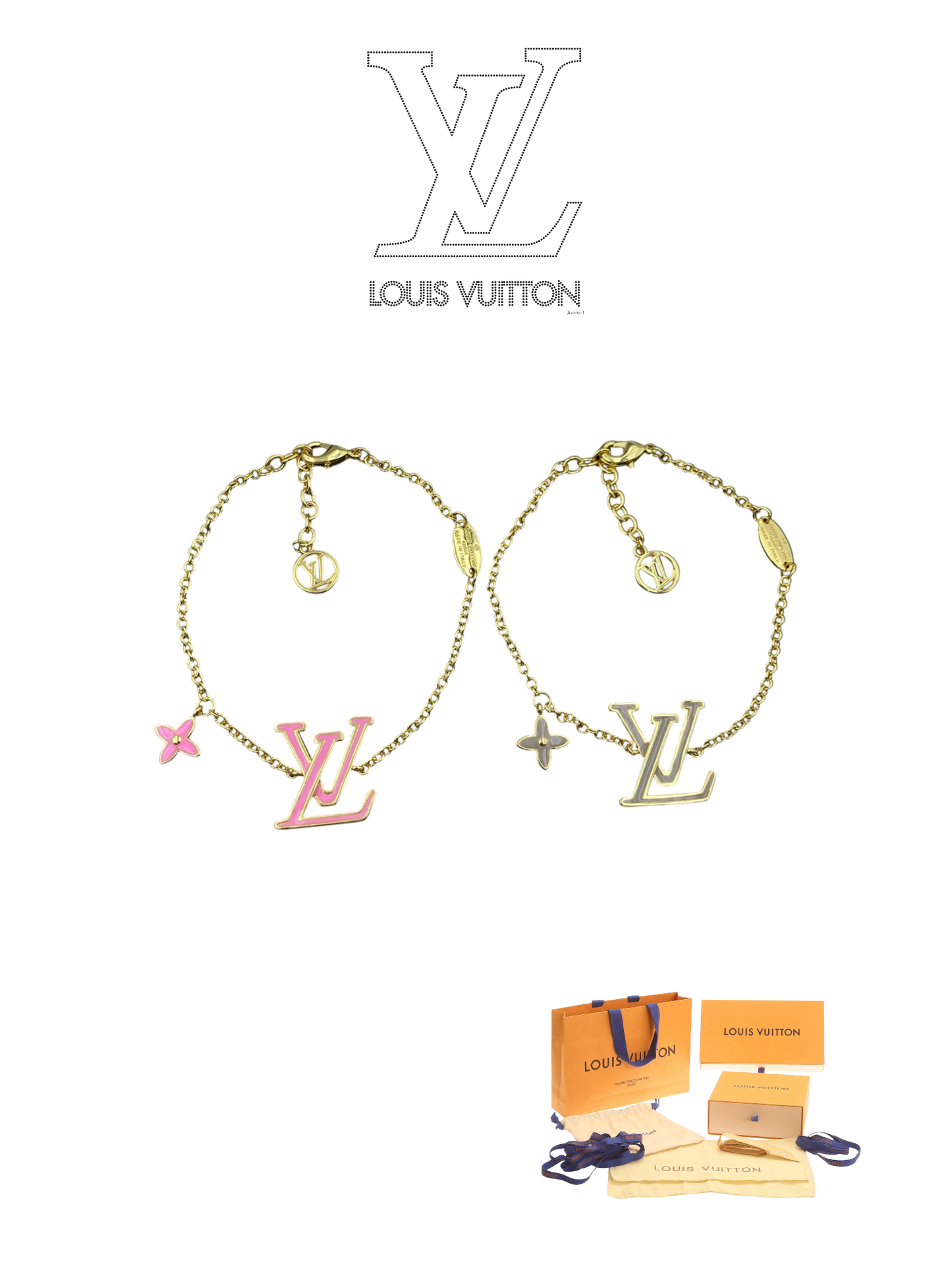 LOUIS VUITTON LV ENAMEL MONOGRAM BRACELET – FULL SET – 1:1 HIGH END
