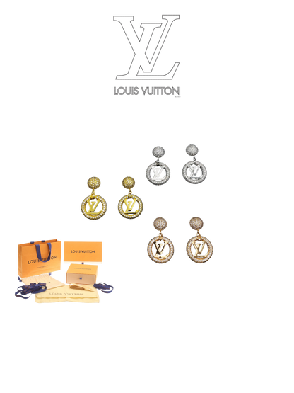 LOUIS VUITTON CRYSTAL LV CIRCLE EARRINGS – FULL SET – 1:1 HIGH END