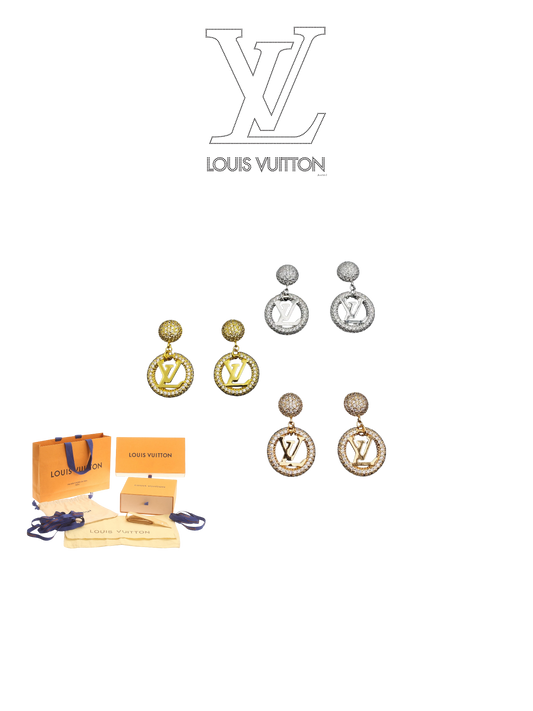 LOUIS VUITTON CRYSTAL LV CIRCLE EARRINGS – FULL SET – 1:1 HIGH END