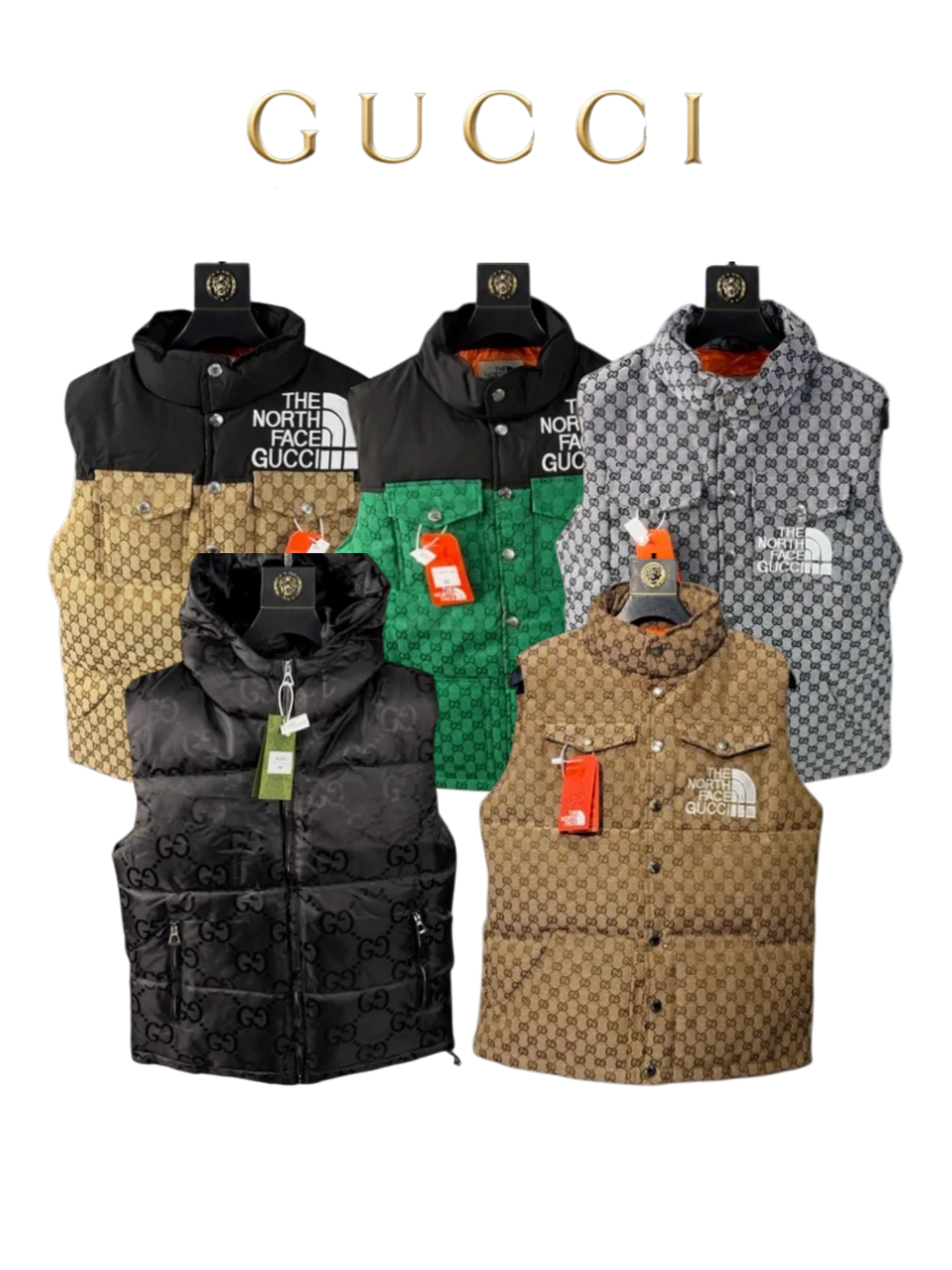GUCCI X THE NORTH FACE STYLE PUFFER VEST – MULTIPLE DESIGNS – 1:1 HIGH END