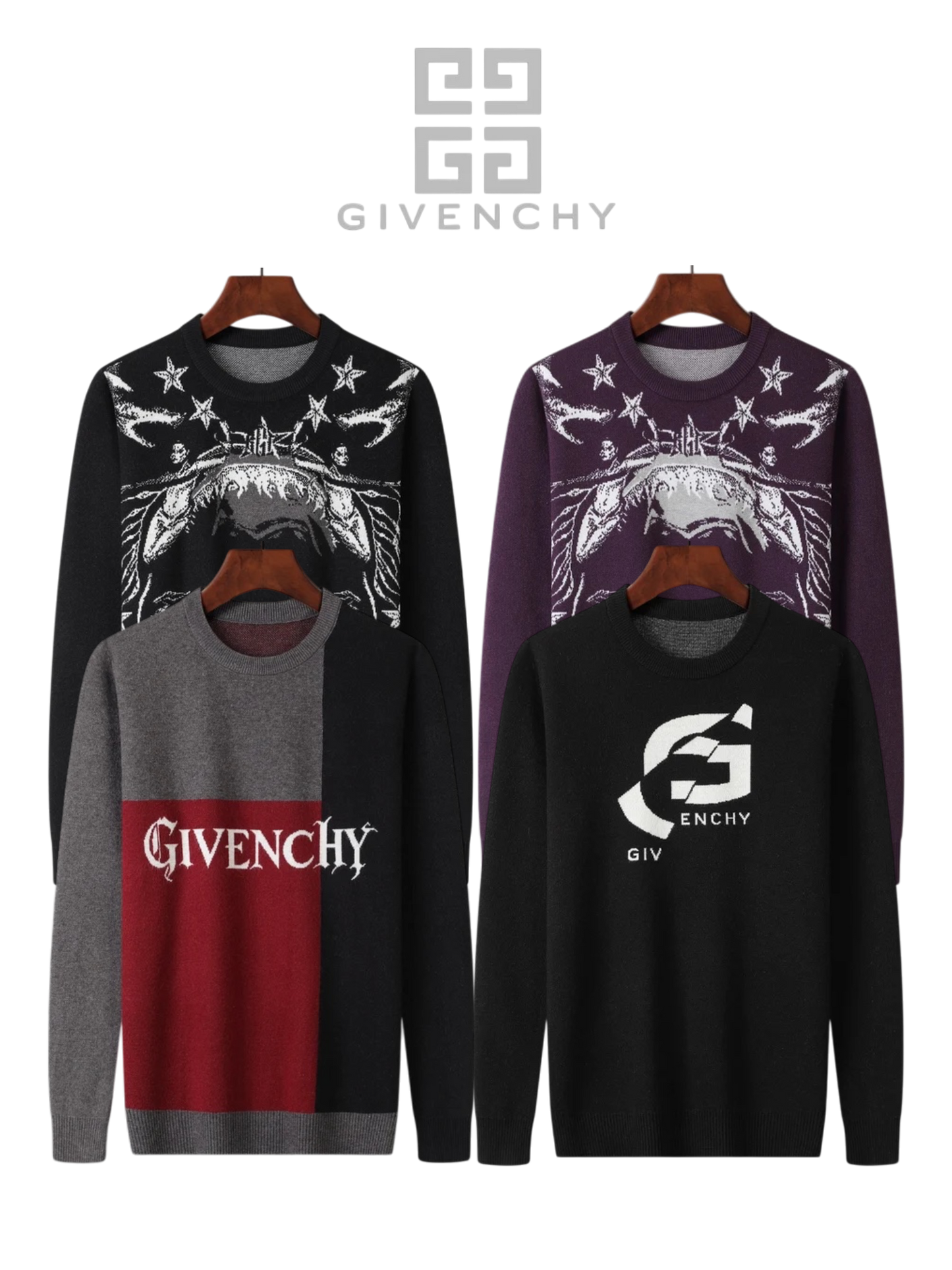 GIVENCHY COLOR BLOCK LOGO KNIT SWEATER – 1:1 HIGH END