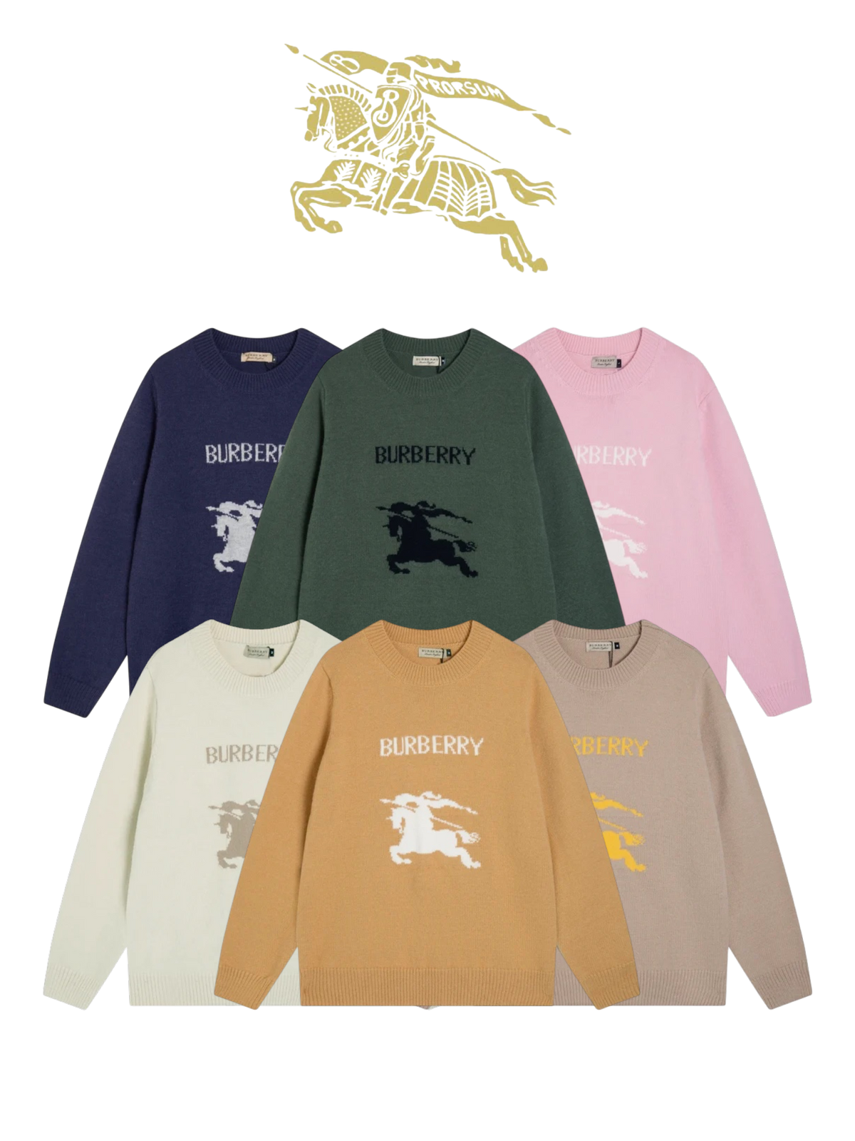 BURBERRY EQUESTRIAN KNIGHT LOGO KNIT SWEATER – 1:1 HIGH END