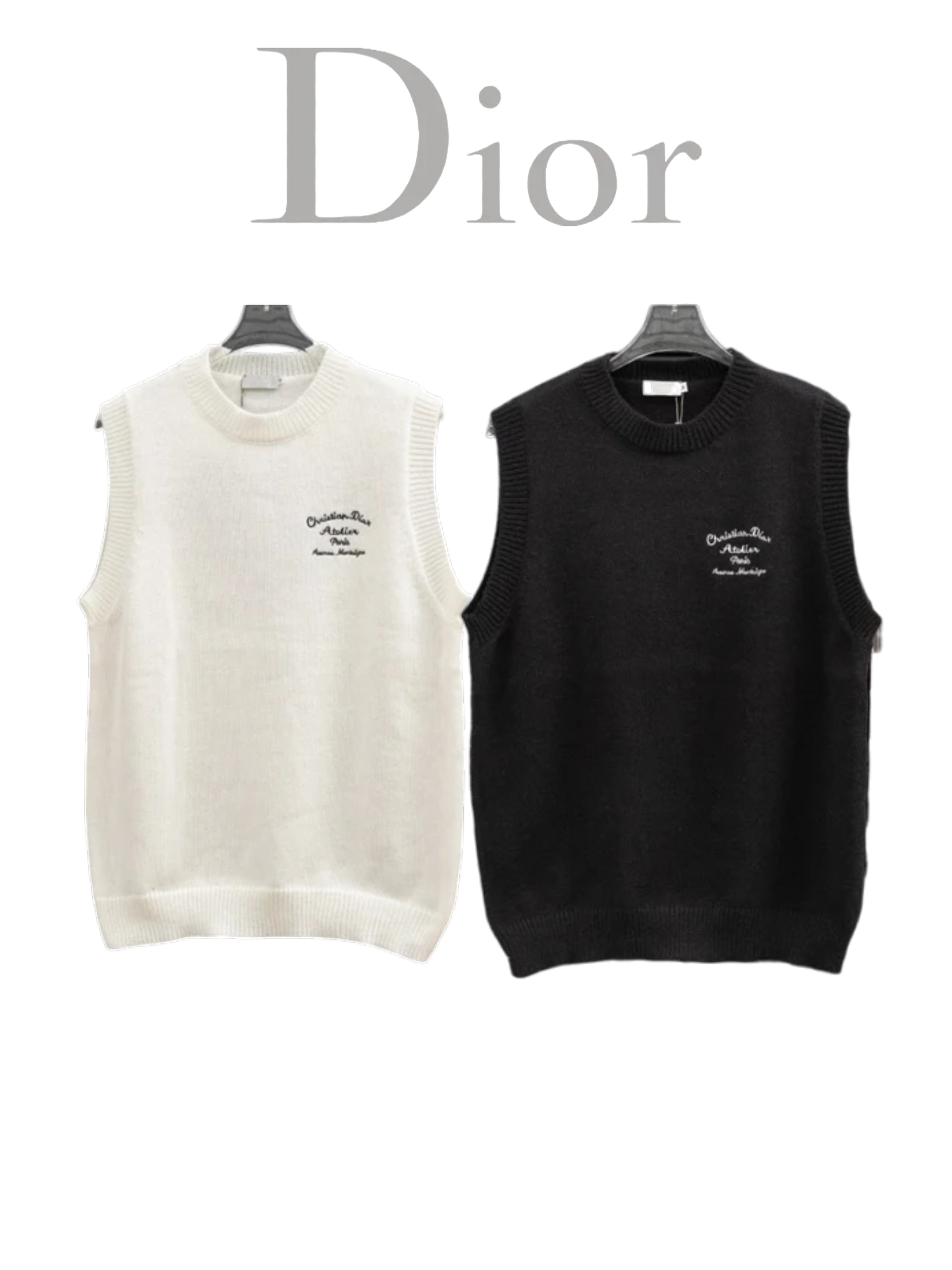 DIOR-STYLE KNIT SWEATER VEST – 2 COLORS– 1:1 HIGH END