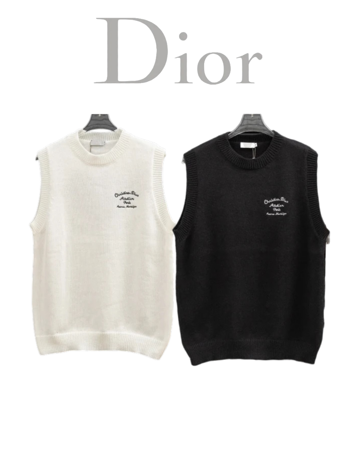 DIOR-STYLE KNIT SWEATER VEST – 2 COLORS– 1:1 HIGH END