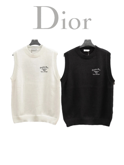 DIOR-STYLE KNIT SWEATER VEST – 2 COLORS– 1:1 HIGH END