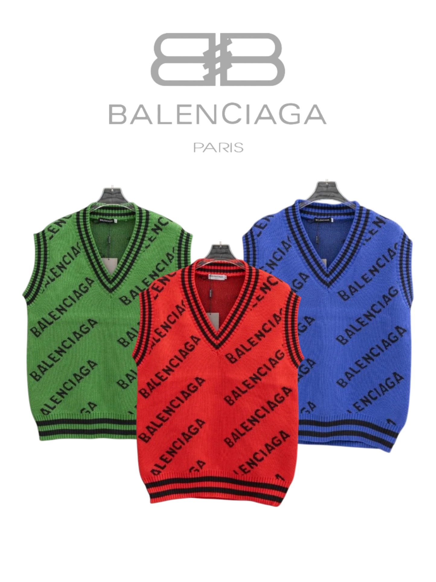 BALENCIAGA V-NECK KNITTED WOOL VEST – 1:1 HIGH END