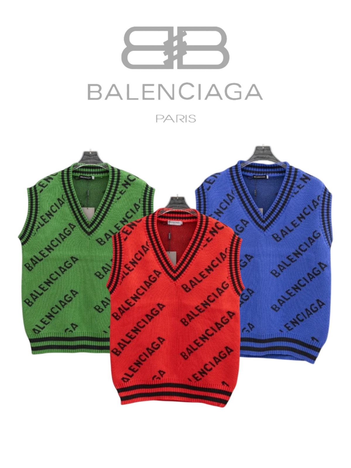 BALENCIAGA V-NECK KNITTED WOOL VEST – 1:1 HIGH END