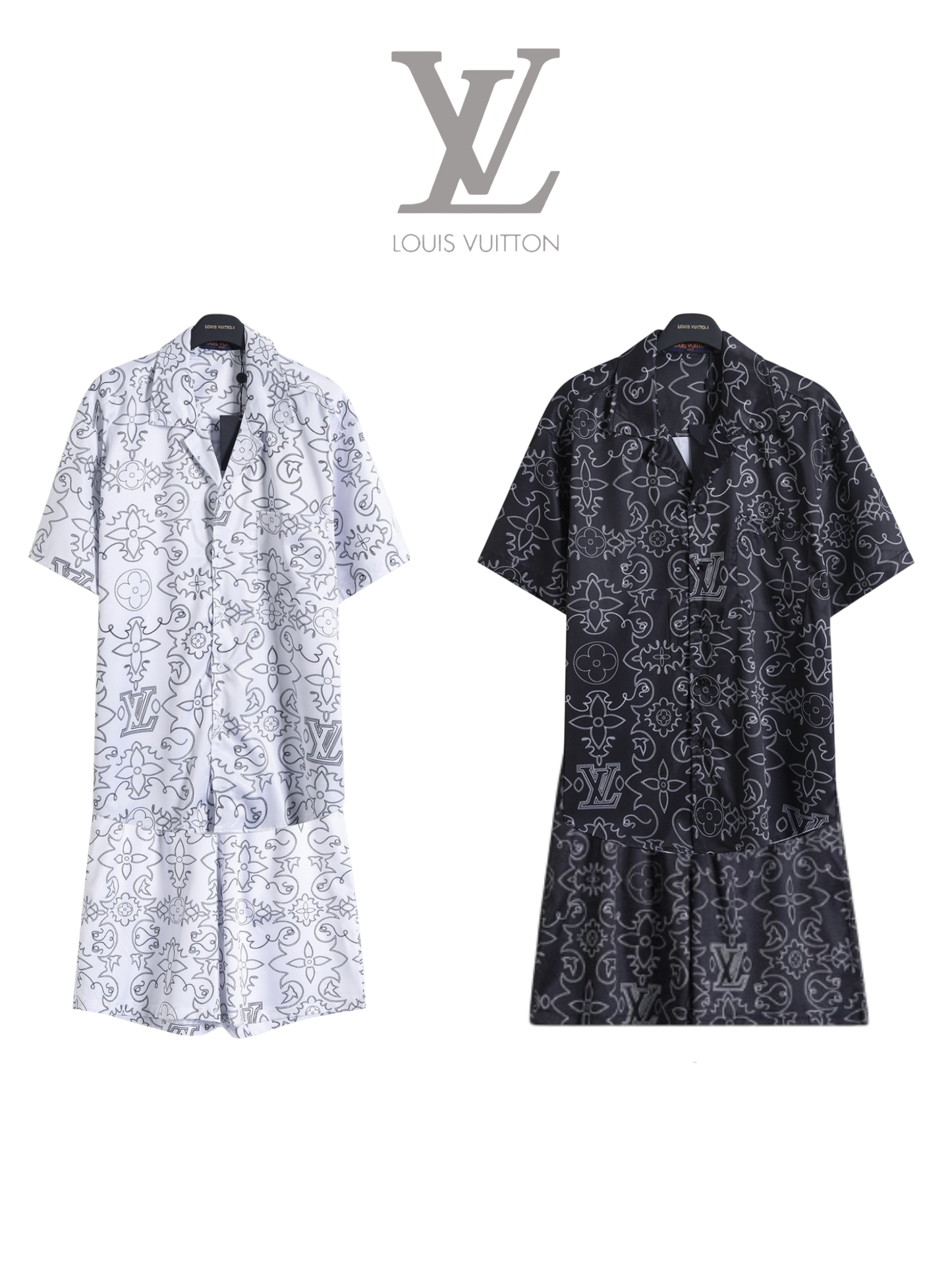 LOUIS VUITTON ARABESQUE SILK SHIRT & SHORTS SET – 1:1 HIGH END