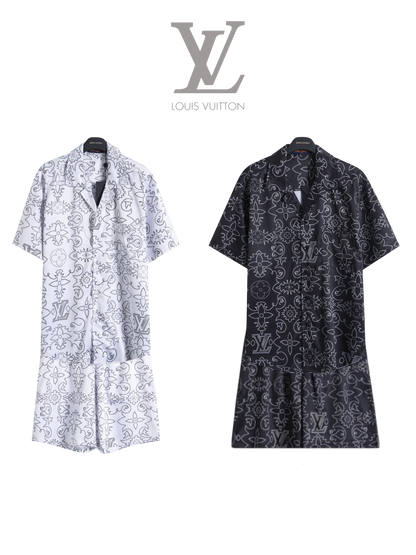 LOUIS VUITTON ARABESQUE SILK SHIRT & SHORTS SET – 1:1 HIGH END