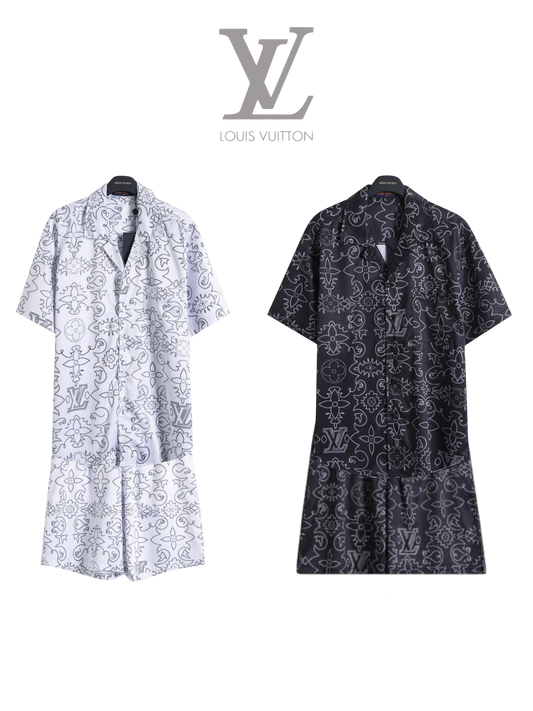 LOUIS VUITTON ARABESQUE SILK SHIRT & SHORTS SET – 1:1 HIGH END