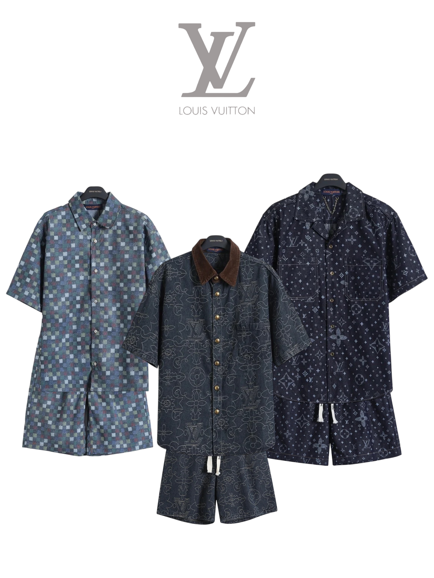 LOUIS VUITTON SKETCH CITY PRINT SILK SHIRT & SHORTS SET – 1:1 HIGH END