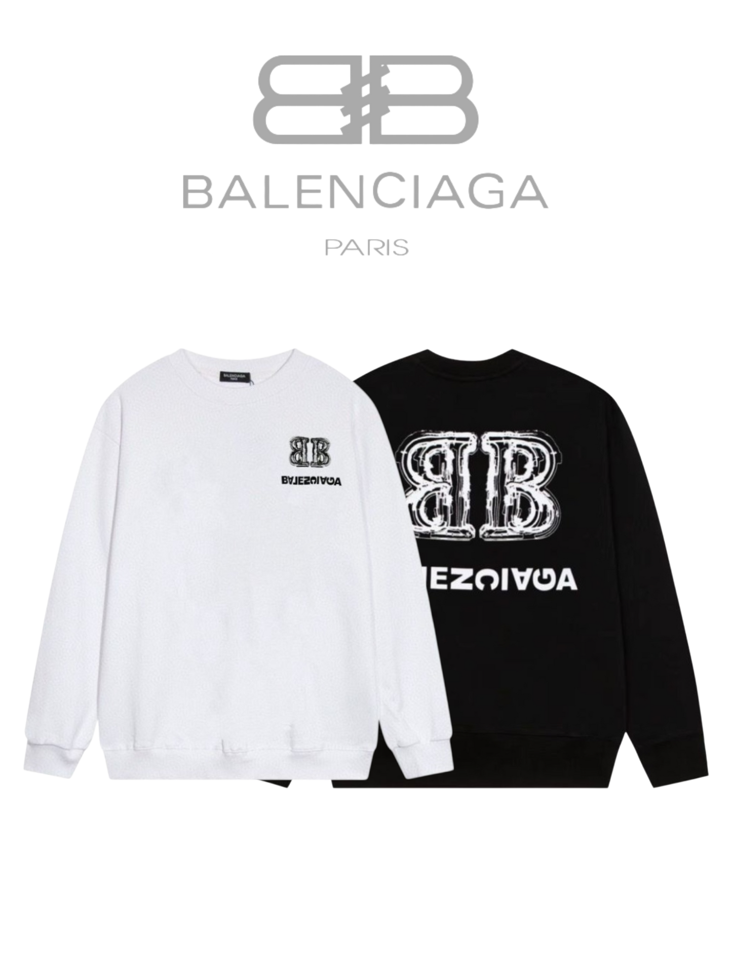 BALENCIAGA BACK FLIP LOGO CREWNECK SWEATSHIRT – INDIVIDUAL PIECE – 1:1 HIGH END
