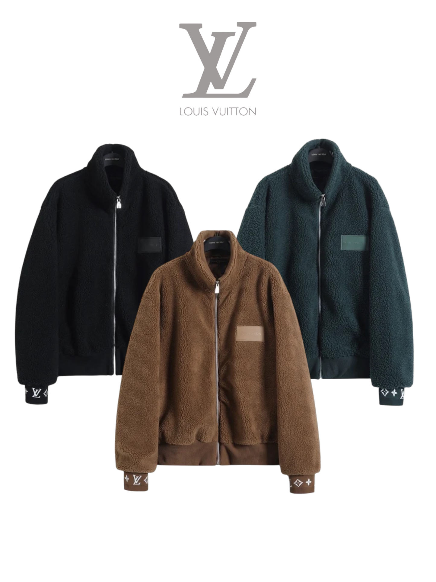 LOUIS VUITTON 25FW MONOGRAM CUFFS FLEECE JACKET – INDIVIDUAL PIECE – 1:1 HIGH END