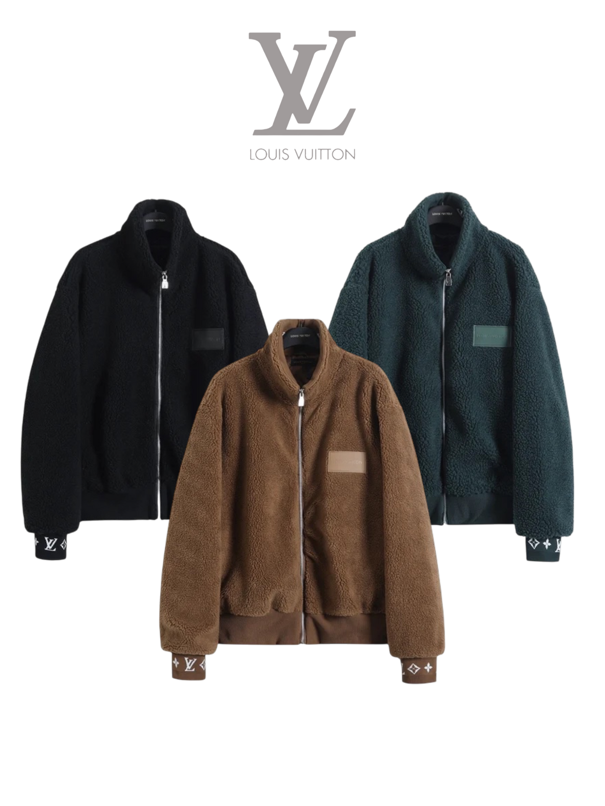 LOUIS VUITTON 25FW MONOGRAM CUFFS FLEECE JACKET – INDIVIDUAL PIECE – 1:1 HIGH END