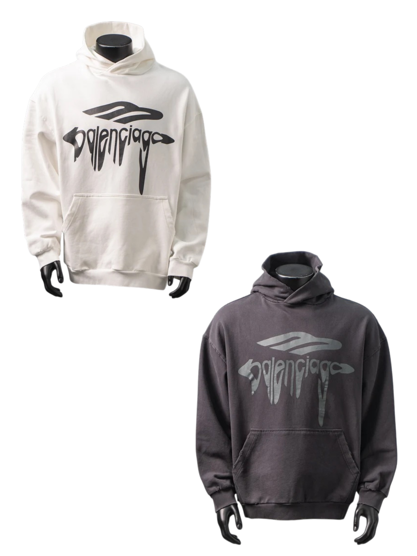 BALENCIAGA DISTRESSED LIQUID LOGO HOODIE – 1:1 HIGH END