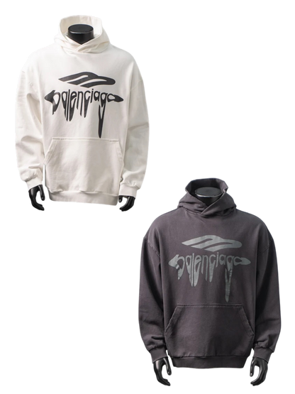 BALENCIAGA DISTRESSED LIQUID LOGO HOODIE – 1:1 HIGH END