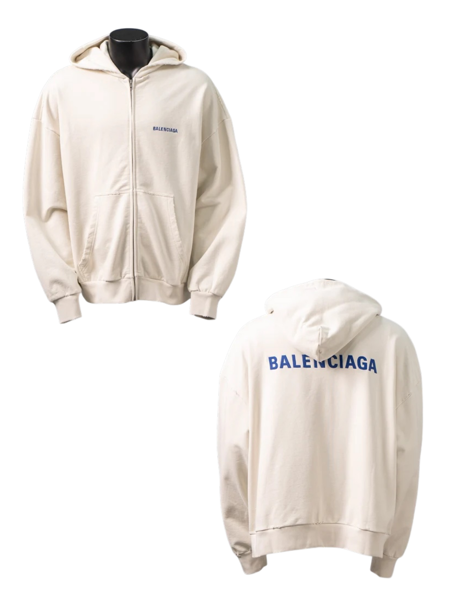BALENCIAGA EMBROIDERED LOGO ZIP HOODIE – 1:1 HIGH END