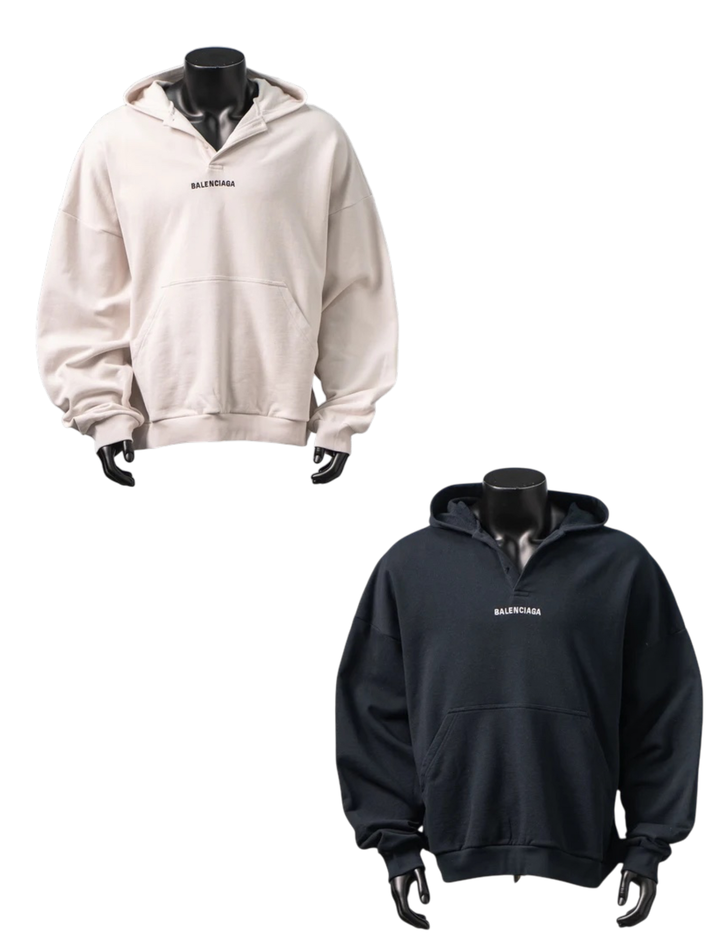 BALENCIAGA EMBROIDERED LOGO V-NECK HOODIE– 1:1 HIGH END