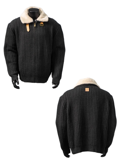 LOUIS VUITTON SHEARLING COLLAR KNIT ZIP JACKET – 1:1 HIGH END