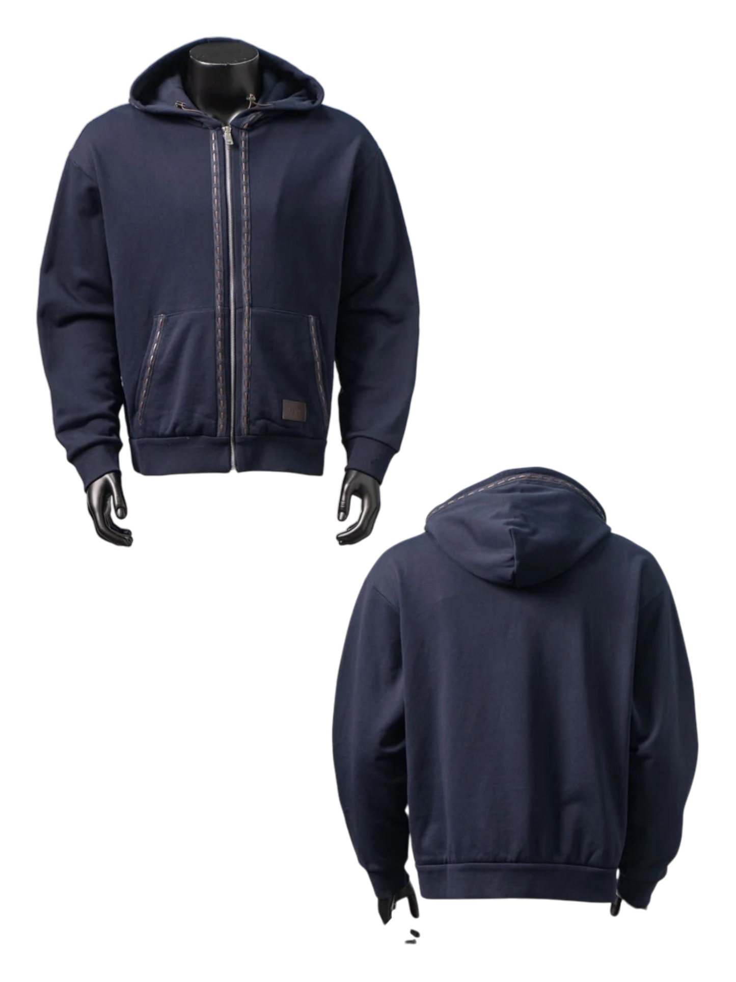 FENDI LEATHER LABEL ZIP HOODIE – 1:1 HIGH END