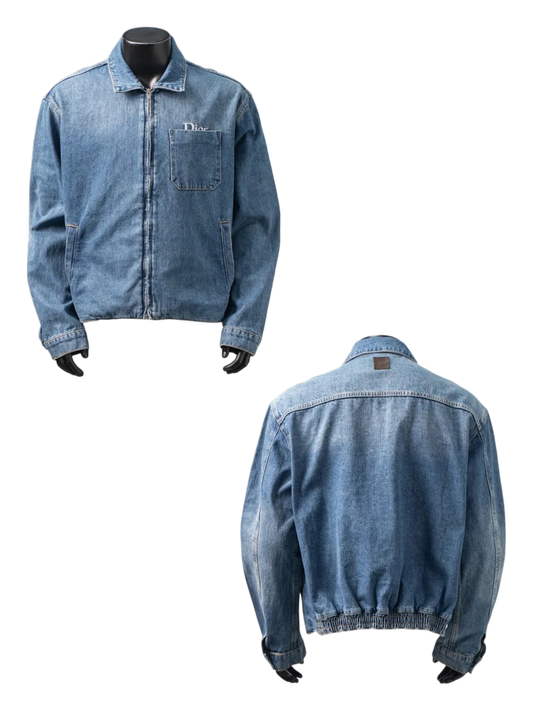 DIOR CD EMBROIDERED POCKET ZIPPER DENIM JACKET– 1:1 HIGH END