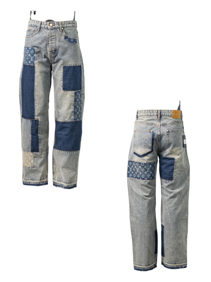 LOUIS VUITTON MONOGRAM PATCHWORK DENIM SKATE PANTS – 1:1 HIGH END
