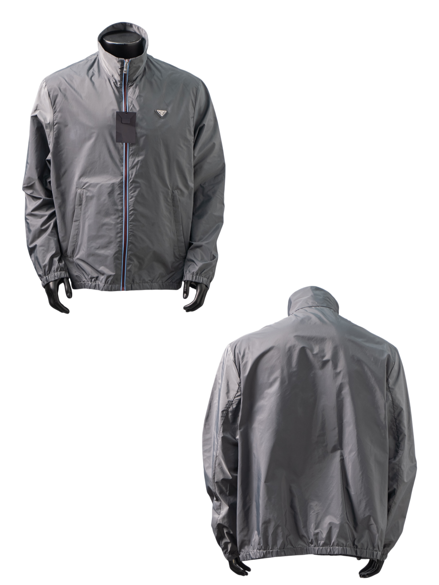 PRADA CONTRAST PIPING STAND COLLAR ZIPPER JACKET– 1:1 HIGH END