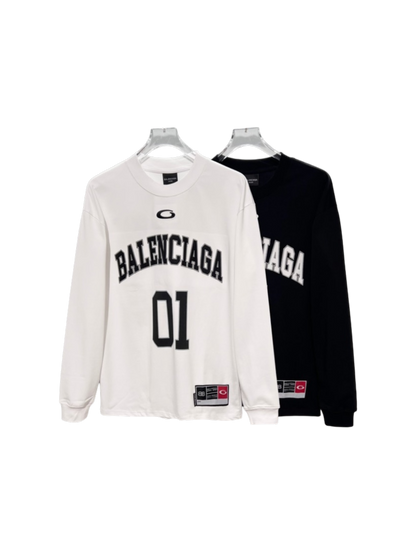 BALENCIAGA BLCG 2026FW BASKETBALL LOGO EMBROIDERED LONG SLEEVE T-SHIRT – 1:1 HIGH END
