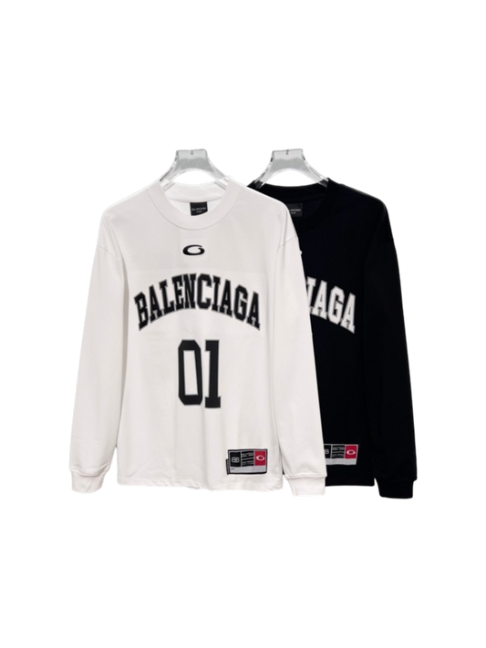 BALENCIAGA BLCG 2026FW BASKETBALL LOGO EMBROIDERED LONG SLEEVE T-SHIRT – 1:1 HIGH END
