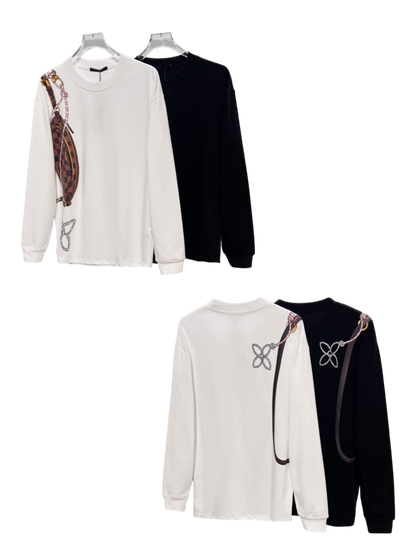 LOUIS VUITTON LV 2026FW ICONIC BAG GRAPHIC EMBROIDERED LONG SLEEVE T-SHIRT– 1:1 HIGH END
