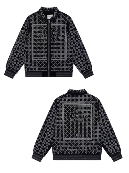 DIOR 2026FW CANNAGE & PARIS STREET MAP STRASS EMBELLISHED VELOUR BASEBALL JACKET– 1:1 HIGH END