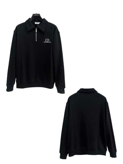 DIOR 2026FW CD MINIMALIST EMBROIDERED HALF-ZIP POLO SWEATER – 1:1 HIGH END