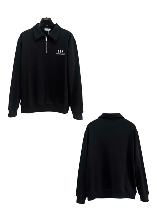DIOR 2026FW CD MINIMALIST EMBROIDERED HALF-ZIP POLO SWEATER – 1:1 HIGH END
