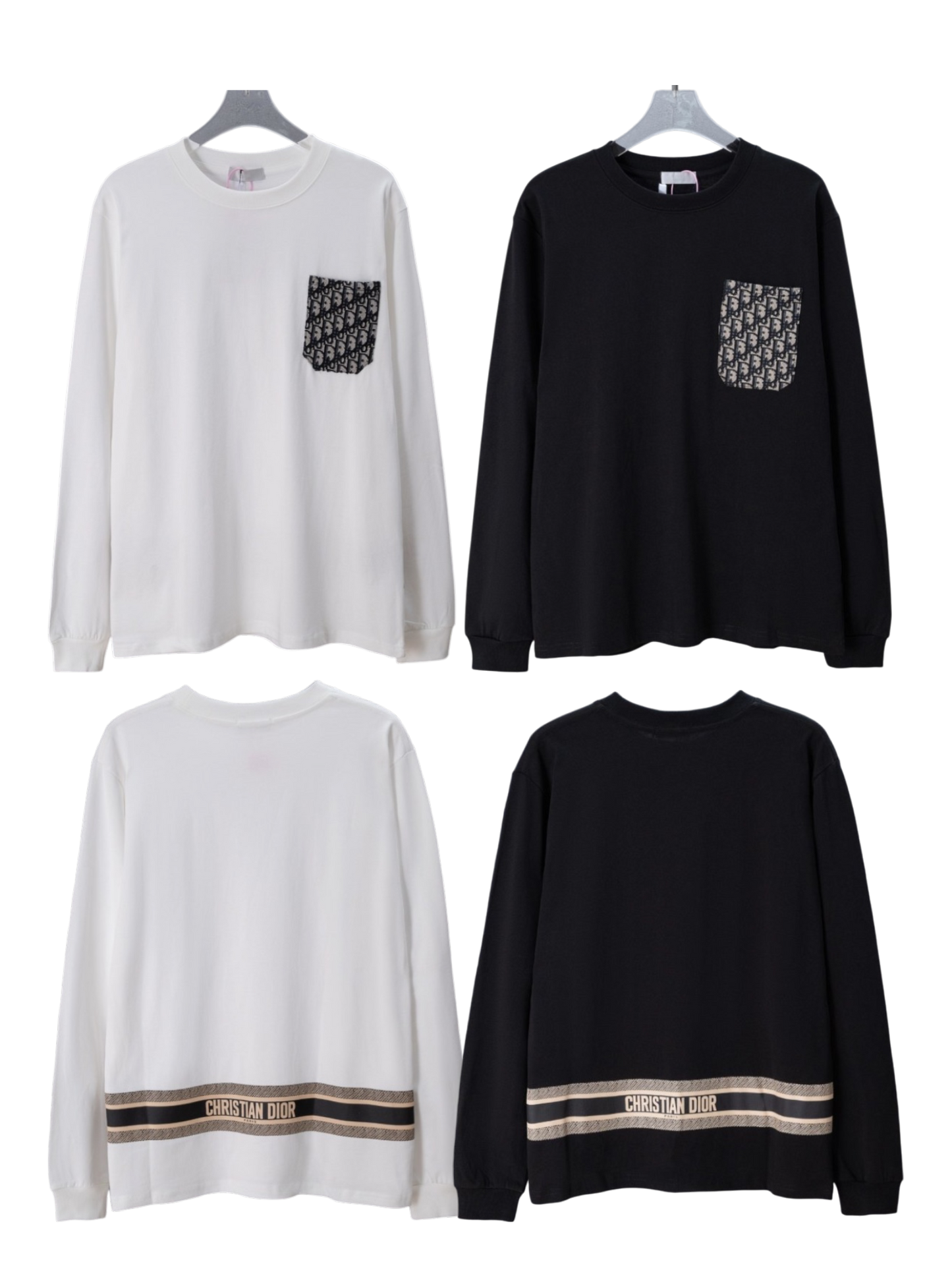 DIOR 2026SS OBLIQUE CONTRAST POCKET LONG SLEEVE T-SHIR – 1:1 HIGH END
