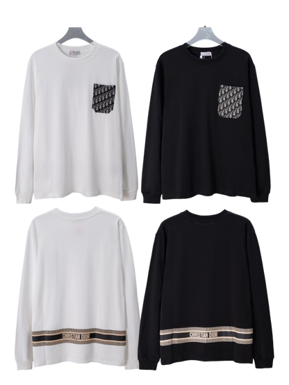 DIOR 2026SS OBLIQUE CONTRAST POCKET LONG SLEEVE T-SHIR – 1:1 HIGH END