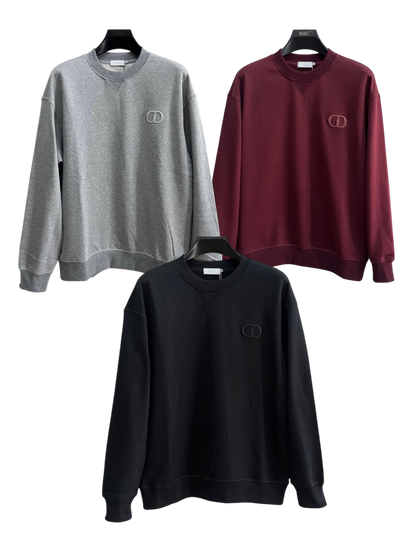 DIOR 2026FW CD EMBOSSED MINIMALIST CREWNECK SWEATSHIRT – 1:1 HIGH END